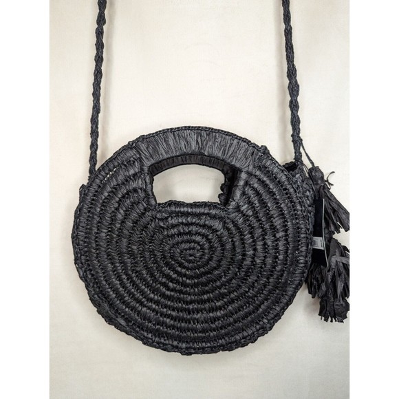 NWT Lucky Brand Black Woven Crossbody Bag - Picture 5 of 11